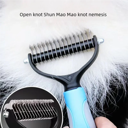 Pawlio™ Double-Sided Pet Deshedding Brush & Dematting Comb | Professional Grooming Tool - Pawlio 🐾