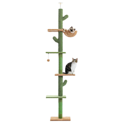 Cactus Cat Tree Tower 5-Tier Floor-to-Ceiling Climber
